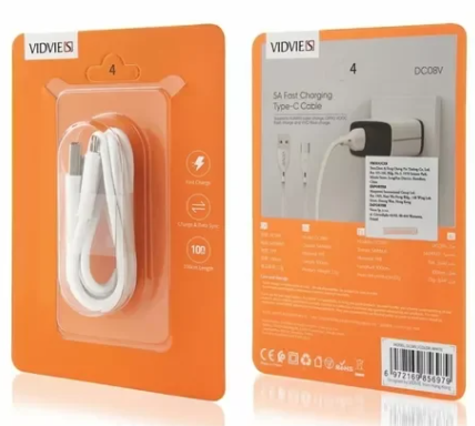 CABLE VIDVIE DC08V MICRO V8 FAST CHARGE 5A DC08V
