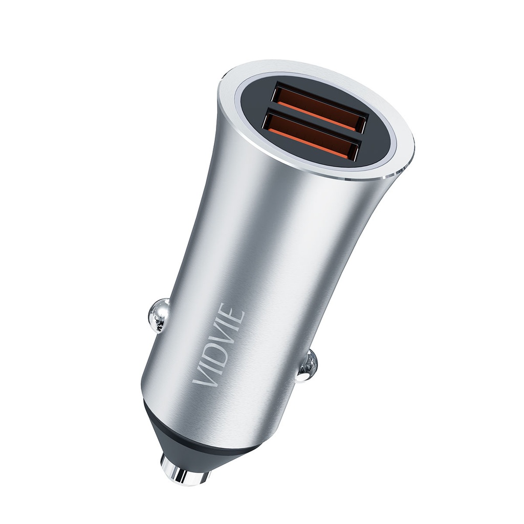 CARGADOR DE VEHICULO VIDVIE TIPO IPHONE DOBLE PUERTO USB CC517