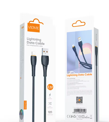 CABLE VIDVIE TIPO C 2.4 AMP (USB-TC) /TIPO CORDON 120CM (CB4008T)