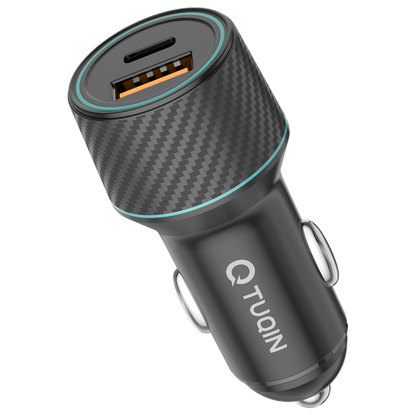 FUENTE CARGADOR CARRO TUQIN QC32 30W CARGA RAPIDA 2 PUERTOS USB-TC
