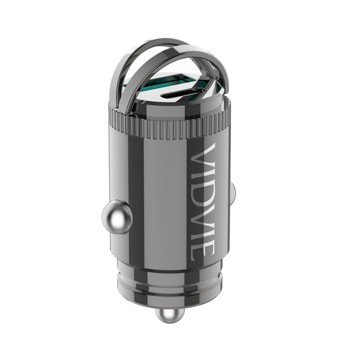 [CC524C] CARGADOR PARA VEHICULO ZINC ALLOY MINI FAST CHARGER 3A USB-A+USB-C VIDVIE(CC524C)