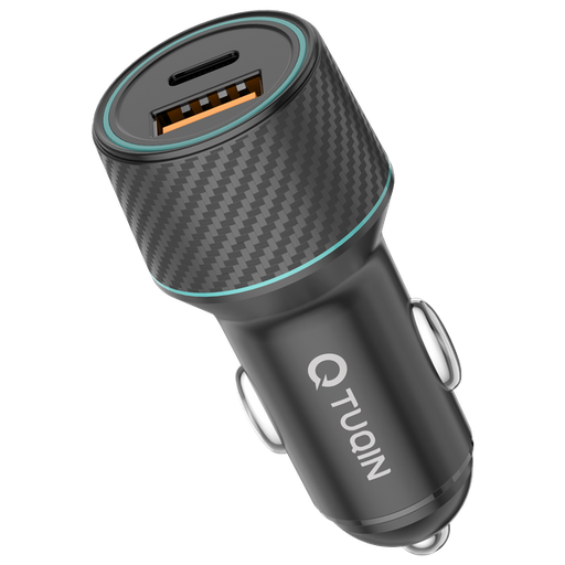 [TUQIN QC32] FUENTE CARGADOR CARRO TUQIN QC32 30W CARGA RAPIDA 2 PUERTOS USB-TC